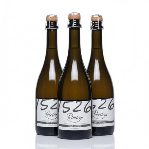 Sidra Natural Espumosa Petritegi Aparduna Brut Nature – Elaborada con Manzanas Autóctonas del País Vasco según el Método Tradicional de Segunda Fermentación en Botella 7% vol. (Pack 3)