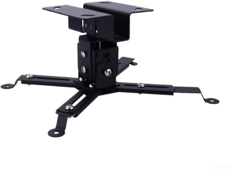 Low Profile Metal Projector Ceiling Mount with Adjustable 12cm Height for Enhanced Viewing Angle and Secure Installation in Various Settings (Black)