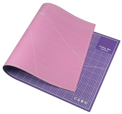 tapis de découpe Planches à découper Tapis de découpe 120 x 60 cm, protection table en PVC, double face, rose et violet, auto-réparateur