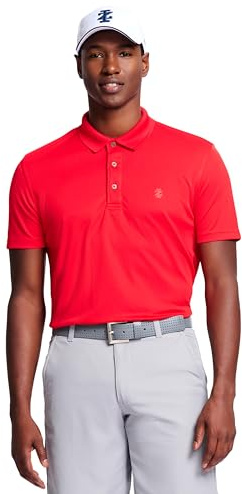 IZOD Mens Performance Golf Grid Polo Shirt, Polish Red, XX-Large US