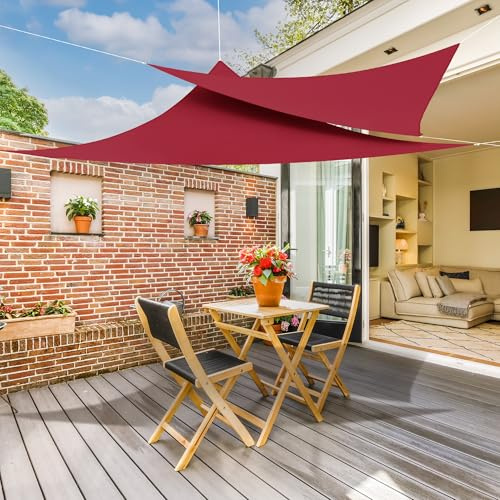 jarolift Sonnensegel Dreieck Gleichschenklig, Wasserabweisend, Sonnenschutz Sichtschutz für Terrasse Garten Balkon, Polyestergewebe 360 x 360 x 360 cm, Weinrot