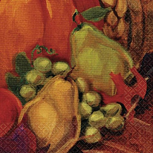 Amscan Harvest Still Life Thanksgiving Party Beverage Paper Napkins (Pack of 16), Multicolor, 5 x 5