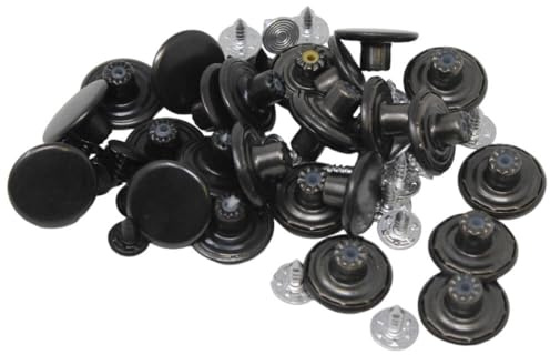 BIG-SAM Metallknöpfe/Jeansknöpfe - Ø 17mm - Schwarz - 5/10 / 25 oder 50 Stück - Nähfrei mit Anleitung! (25)