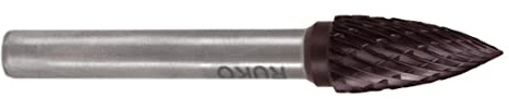 RUKO 116025TC - Fresas metal duro TiCN forma G - SPG Arco en punta (6 x 58 mm)
