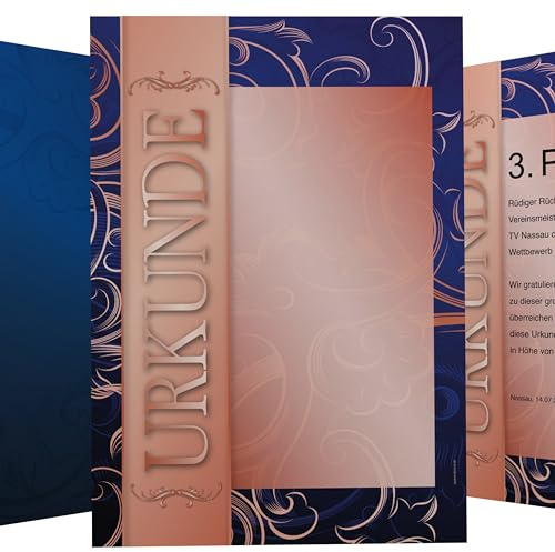 Bronze Urkundenpapier DIN A4 190g 50 Blatt – beidseitig bedruckt – für professionelle Urkunden & Zertifikate – inkl. Textvorlagen zum Download – für alle Drucker & handbeschreibbar