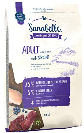 Sanabelle Adult mit Strauß | Katzentrockenfutter für ausgewachsene Katzen (ab dem 12. Monat) | 1 x 10 kg