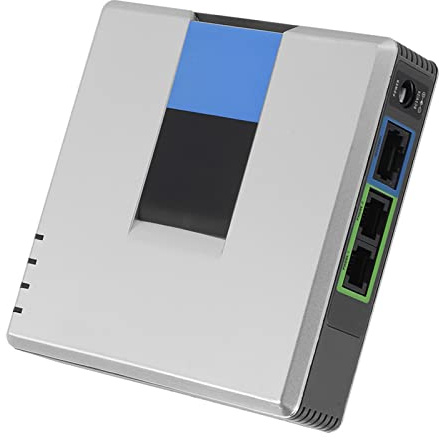 Eboxer VOIP Gateway 2 Porte Sip V2 Protocollo Adattatore telefonico per Internet con Cavo di Rete per Linksys PAP2T (Spina Europea)(EU)