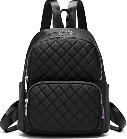 Travistar Sac à Dos Femme Petit Sac à bandoulière Nylon Sac de Classe élégant décontracté Daypacks pour Dames Sac à Dos Feminin Antivol, Noir