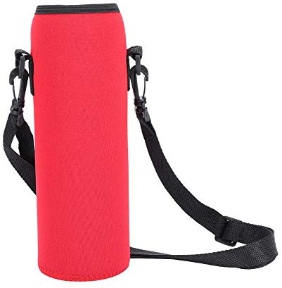 VGEBY1 Wasserflaschenhalter, Schutz, Schutz vor Verbrühungen, mit Schultergurt für Wasserflasche, tragbar, 3 Farben, für Outdoor-Aktivitäten (rot)