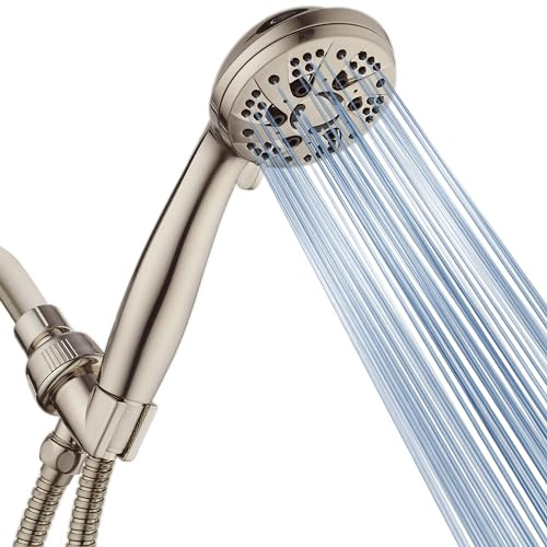 AquaDance Högtryck 6-inställning full handhållen dusch med slang för den ultimata duschupplevelsen! 3.5 Inch Borstad nickel