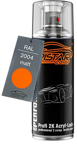 TRISTARcolor RAL 2004 Reinorange matt 2K Acryl Spraydose Sprühdose Spritzlack Sprühlack 400 ml schnelltrocknend