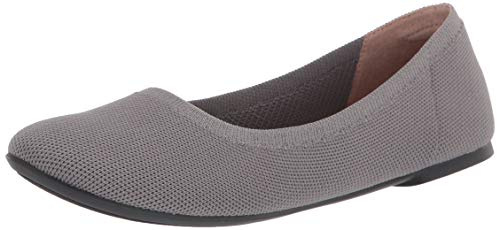 Amazon Essentials Women's Knit Ballet Flat, Light Grey, 6 UK Wide