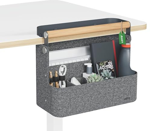 Leitz Hängande bärbar skrivbordsorganisatör med handtag - Flex Office förvaringsväska med hängande funktion, justerbar rem, avtagbar och elastisk insida - 38 x 19 x 30 cm