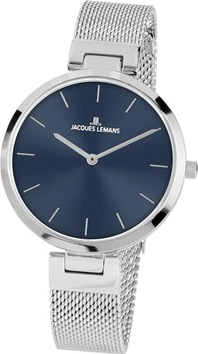 JACQUES LEMANS Damen-Uhren Analog Quarz One Size, Blau 32016528