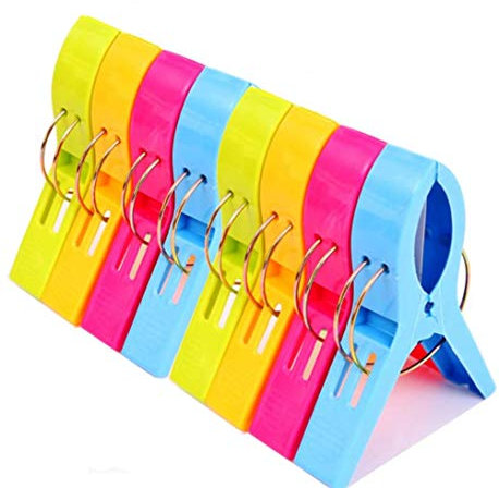 8 pezzi mollette, mollette per asciugamani da spiaggia, clip in plastica di alta qualità ， per casa, piscina, lavanderia, lettini e sedie a sdraio