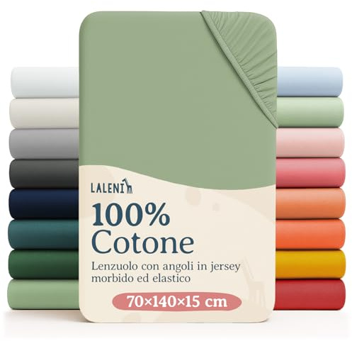 Laleni Jersey Spannbettlaken, 70x140cm, für Baby Beistellbett & Stubenwagen, 100% Baumwolle, Oeko-TEX Zertifiziert, 2er Set, Grün