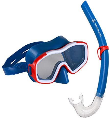 US.Divers Combo TIKI JR | Tauchset, Maske und Schnorchel für Kinder ab 6 Jahren mit 180° Panorama-Sicht, UV-Schutz, beschlagfreien und auslaufsicheren Gläsern für Wasseraktivitäten und Schnorcheln