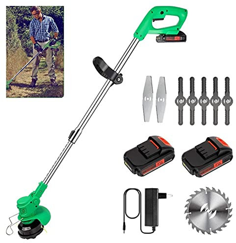FSCLJ Tagliabordi da Giardino a Batteria al Litio da 21 V, tagliabordi a Batteria, Adatto per potatura/Taglio del Giardino, Asta telescopica e Testa della Macchina Regolabile