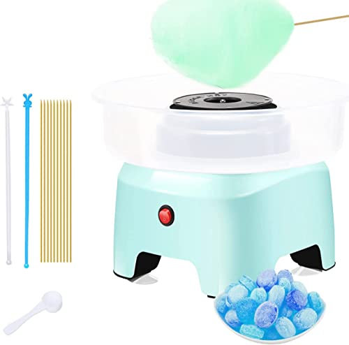 Cotton Candy Machine Candy Floss Maker with Bamboo Stick, Retro Style Design, Great Gift Birthday Parties, Children's Christmas Day (Blue)