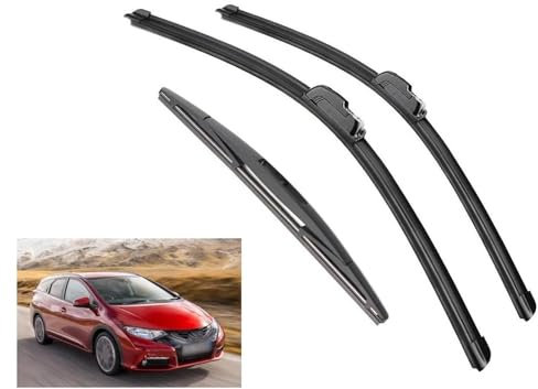 Car Front Rear Wiper Blades Brushes Cutter Accessories J Hook For HONDA For Civic Tourer Estate 2012 2013 2014 2015 Windshield Wiper