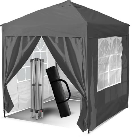 3x3m Pop Up Gazebo, Gazebo with Removable Sidewalls, Sturdy Frame, Weather-Resistant Protection, Ideal for Outdoor Events, Parties, and Markets (grey)