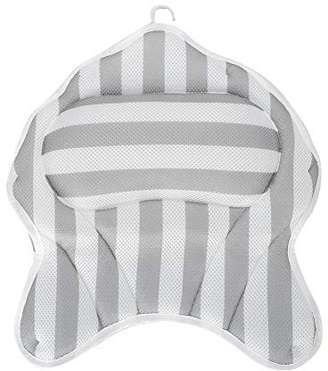 Tyenaza Bathtub Pillow, Breathable Mesh Home Spa Bath Pillow with 6 Suction Cups Bathtub Mat for Supporting Head Neck, for Bathtub, Hot Tub, Home Spa