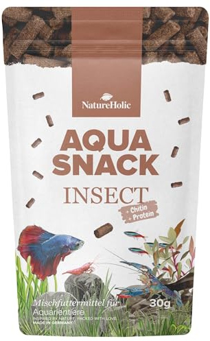 NatureHolic AquaSnack PurInsect Sticks | hochwertiges Zusatzfutter fürs Aquarium | Insekten Leckerlis reich an Proteinen | Futter für Garnelen, Krebse, Krabben, Aquarienschnecken & Zierfische