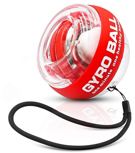 Cretee Wrist Trainer Ball Auto-Start Wrist Strengthener Gyroscopic Forearm Exerciser Gyro Ball for Strengthen Arms, Fingers, Wrist Bones and Muscles (Red)