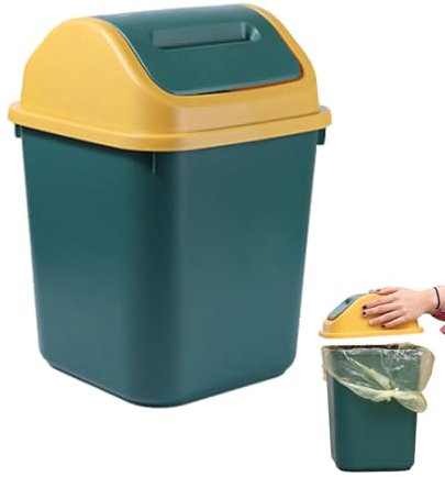 Cubo de basura con tapa abatible – Papelera de 10 L para debajo de las