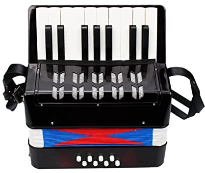 Funien Akkordeon 17-Tasten 8 Bass Mini Kleines Akkordeon Pädagogisches Musikinstrument für Anfänger Geburtstagsgeschenk