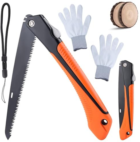 LEONTOOL Folding Saw, Pruning Hand Saws, Heavy Duty 8 Inch SK5 Steel Blade with Triple-ground Teeth, Foldable Wood Saw for Single-Hand Use, Survival Saw for Camping, Backpacking, Hunting and Bushcraft