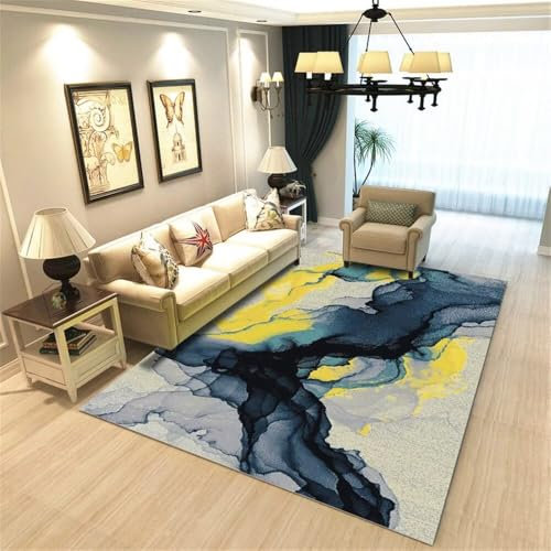 Kunsen 100X160CM Langer Teppich Flur Klassische Wohnzimmer Anti Rutsch Schlafzimmer Sicherheits Korridor Dekoration abstrakt Kinder Mädchen Mehrfarbig Flickenteppich Gross