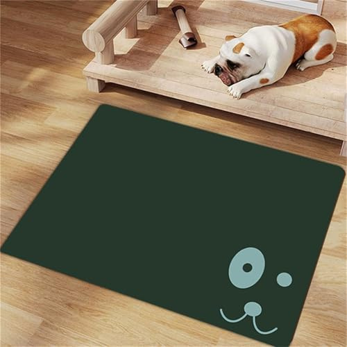 Hearda Futtermatte Hund rutschfest, Napfunterlage Hund Saugfähig Katzen Futternapf Unterlage Schnelltrocknend Unterlage Katzennapf Futternapf Matte Haustier Futtermatte (40x60cm,Dunkelgrün M)