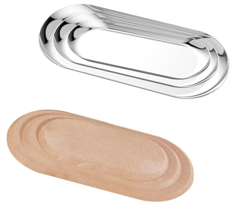 Cuyacili 3 Pezzi Stampo per Ceramica Ovale Strumenti per Ceramica Stampi in Acciaio Inox Stampi per Ceramica in Argilla 3 Dimensioni