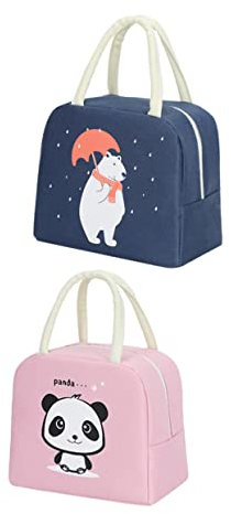 OFFSCH 2 Pièces bento Boite bento boîtes bento Trousse de Voyage Grands fourre-Tout à Lunch Tiffin de Rangement pour boîte à Lunch isolants Tissu Oxford