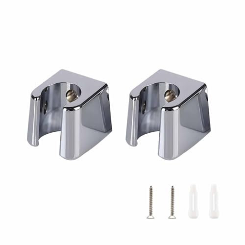 Wjelet 2 supporti per soffione doccia, argento, supporto per doccia in materiale ABS, con viti, supporto per doccia per bagno e doccia