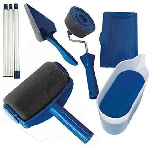 8pc/Set Multifunctional Paint Roller Corner Brush Handle Tools Wall Painting Roll DIY Household Easy to Operate