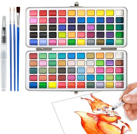 Tragbares Malset, Aquarell-Zeichenset, Kunstzubehör, Pinsel, Aquarell-Set Für Teenager, Aquarell-Palette Für Kinder, Tragbares Malset, Aquarell-Reiseset, Zeichenzubehör, Zeichenzubehör-Set, Künstler-F