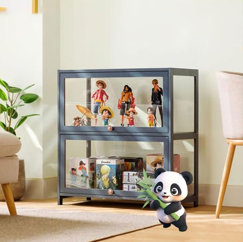 Vitrine mit AcryltüR, Sammlervitrine Stehend Standvitrine vitrine, Vitrinenschrank Eckvitrine vitrine Standvitrine, Curio-SchräNke Vitrine Harte Textur für Wohnzimmer und Büro(Size:80×33×73cm)