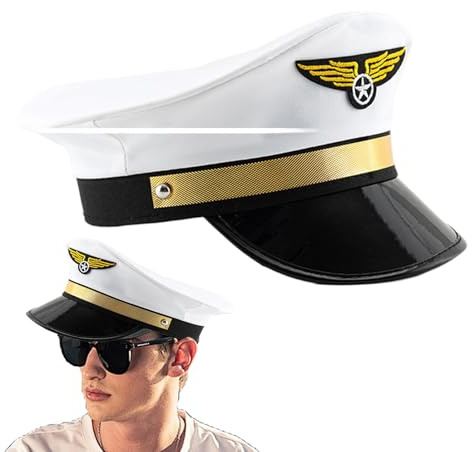 Pilot Captain Hat, Airline Cosplay Cap, Adult Navy Airline Hats For Men Women For Halloween Costume Cosplay Party Accessory