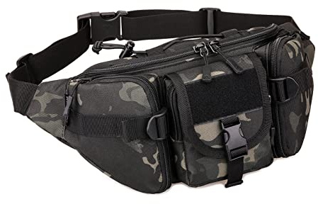 Taktische Herren Hüfttasche Molle Bauchtasche Wasserabweisend Gürteltasche Unisex Damen Herren Robuste Waist Pack Fanny Pack für Outdoor Laufen Reise Wandern Radfahren Camping Trekking Freizeit