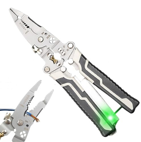 Renopfect Spelafili - Spelacavi elettrico | Pinza crimpatrice di precisione con manico per lavori fai da te e riparazioni