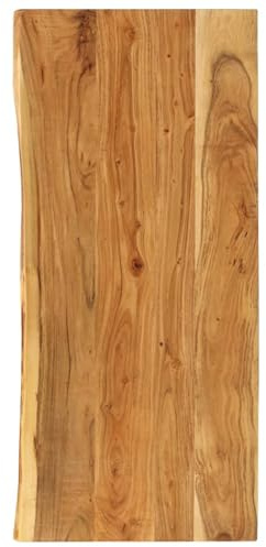Juroupi Piano per Vanità Bagno in Massello di Acacia 140x52x2,5 cm,Piano Bagno,Top Bagno Piano per Lavabo da Appoggio,Piano Lavabo Bagno-286325