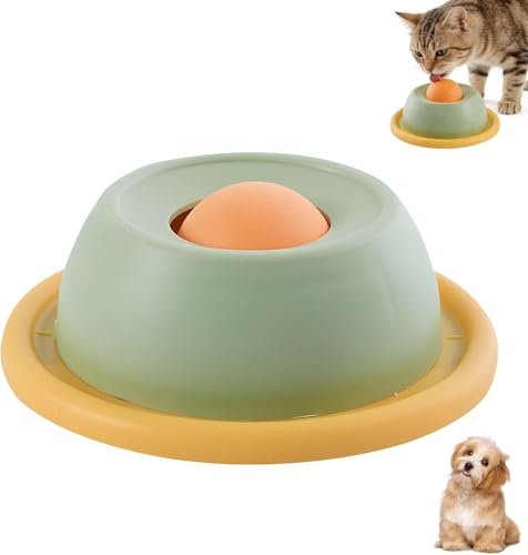 Dog Lick Sphere, Lick Sphere for Dogs and Cat, Interactive Lick Ball Slow-Feed, Dog and Cat Lick Bowl Interactive Slow Feeder, Dogs Lick Ball, Anti-Slip Wide Base, Easy Clean for Dogs (For cats-B)