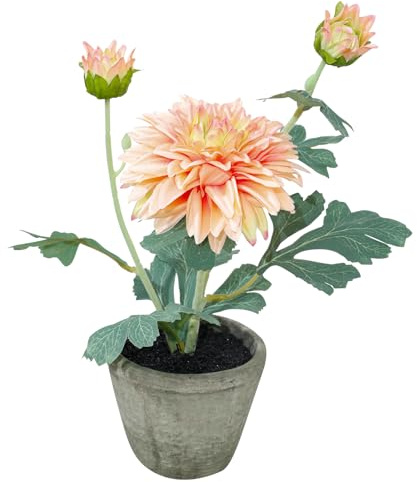Wenhuidr Champagne Dahlia Flowers Fake Silk Mums Flower Artificial Chrysanthemum Flowers Faux Flowers for Vase Mums in Pot Spring Decor Coffee Table Home Party Decoration