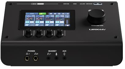YAMAHA URX44V USB-C Audio Interface – 6-In/4-Out Interface with 32-Bit/192kHz Audio, HDMI Video Capture, Touch LCD Control, Built-In DSP Mixing for Streaming and Content Creation – Black