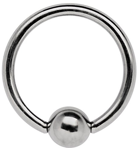 Intimate Jewellery Titanium Piercing Ring in 1,2 MM Strength with Captive Ball Ring