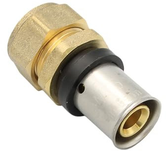 Pipetec Pressfitting Verschraubung Übergang 16x2 mm Verbundrohr auf 15mm Kupferrohr TH Kontur, DVGW, TH-Profil