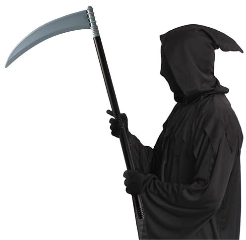 Grim mietitore, falce, in plastica, lunghezza 70 cm, per travestimenti da hallowen