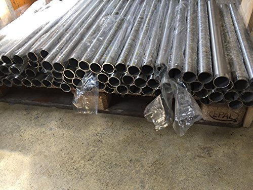 Edelstahlrohr V2A Edelstahl Geländer Rohr Rundrohr Ø 42,4x2,0mm (1 1/4 Zoll) geschliffen Korn 240 (80 cm)